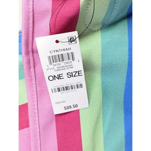On 34th Cynthiah Extra Large Canvas Shoulder Tote Bag Stripe (MSRP $90) - Picture 10 of 10